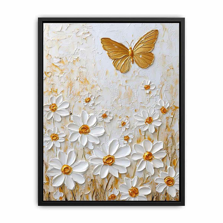 White Dsises Canvas Painting 