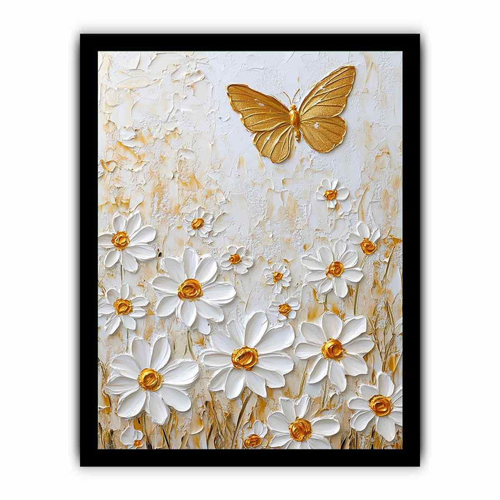 White Dsises Canvas Painting 