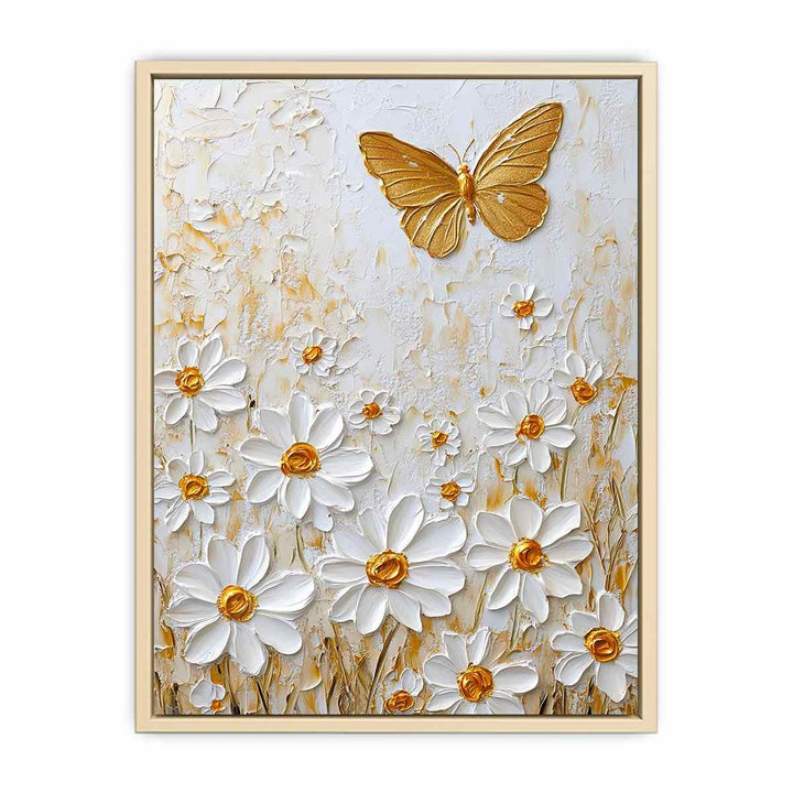 White Dsises Canvas Painting 