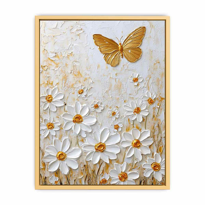 White Dsises Canvas Painting 