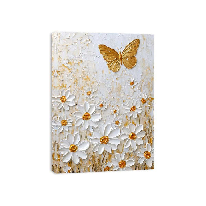 White Dsises Canvas Painting 