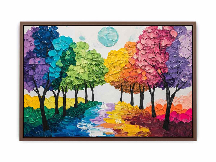 Colorful Trees Canvas Painting 