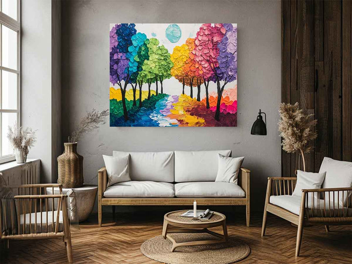 Colorful Trees Painting 