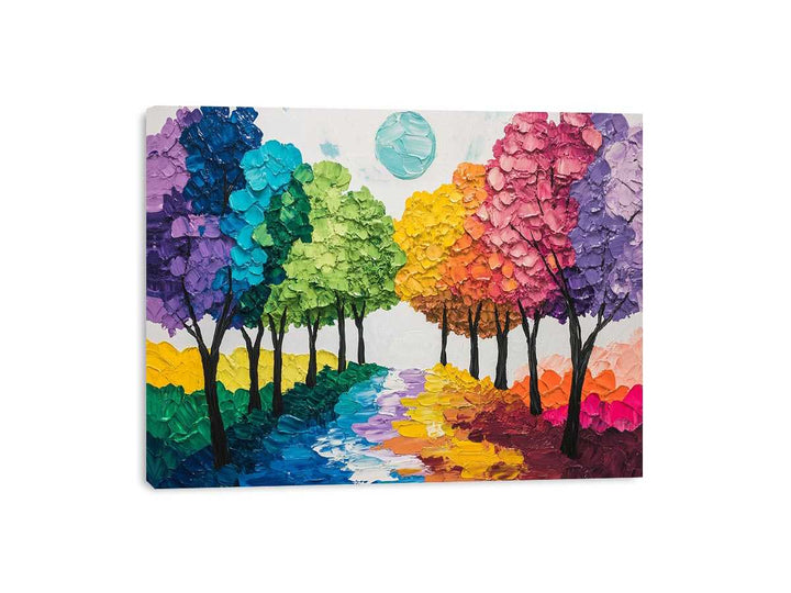 Colorful Trees Canvas Painting 