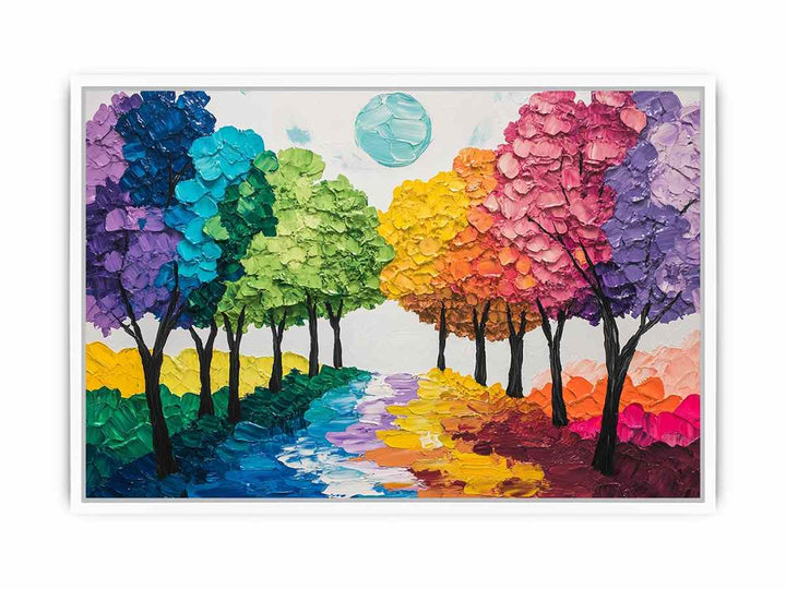 Colorful Trees Canvas Painting 