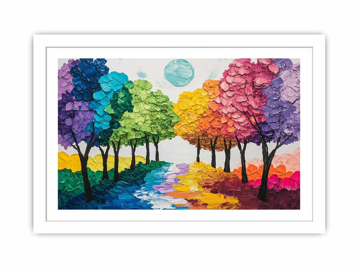 Colorful Trees Canvas Painting 