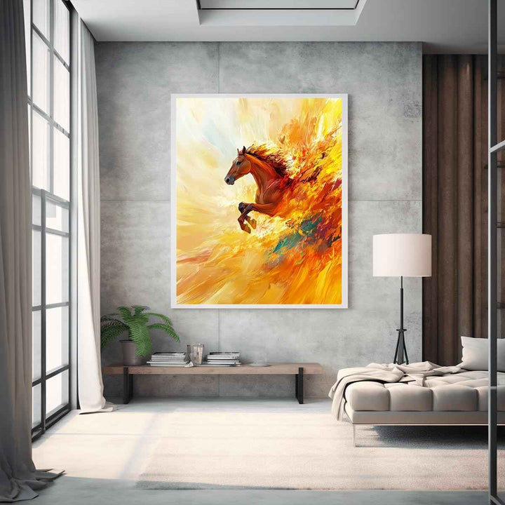 Emerging Horse Canvas Painting 