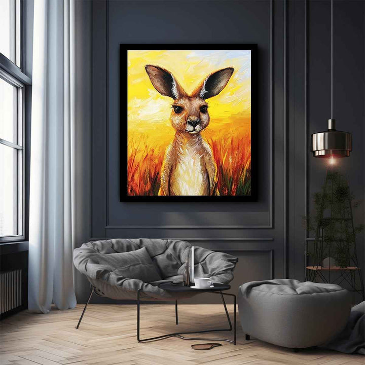 Kangaroo Canvas Painting 