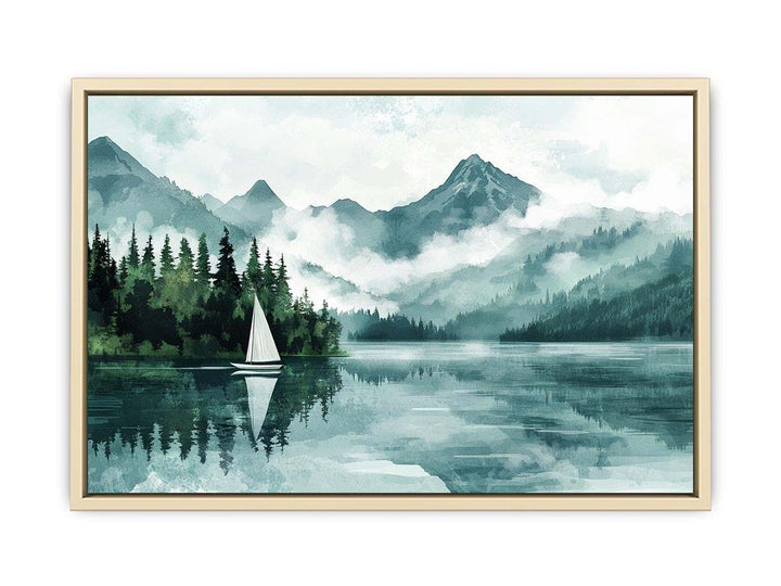 Vintage Lake Canvas Painting 