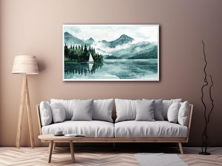 Vintage Lake Canvas Painting 