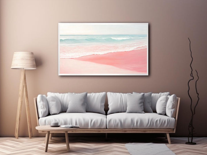 Pink Beach I Canvas Painting 