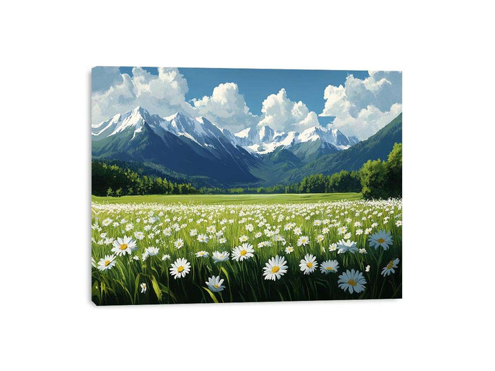 Alpine Mountain Canvas Painting 