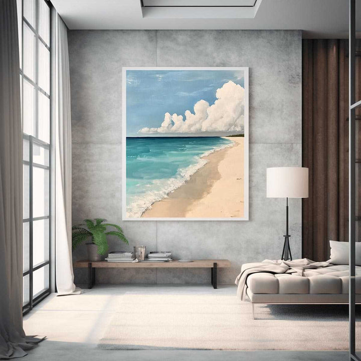 Neutral beach Canvas Painting 