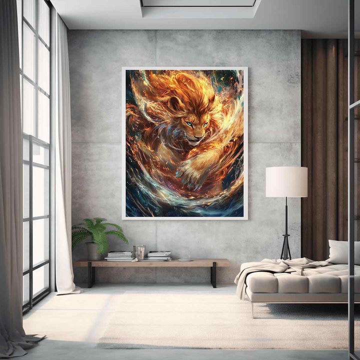 Magestic Lion Canvas Painting 