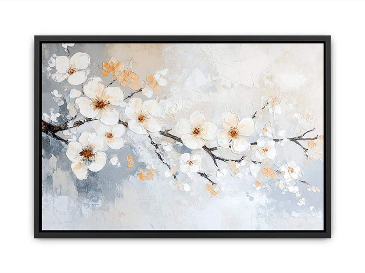 White Flowers Canvas Painting 