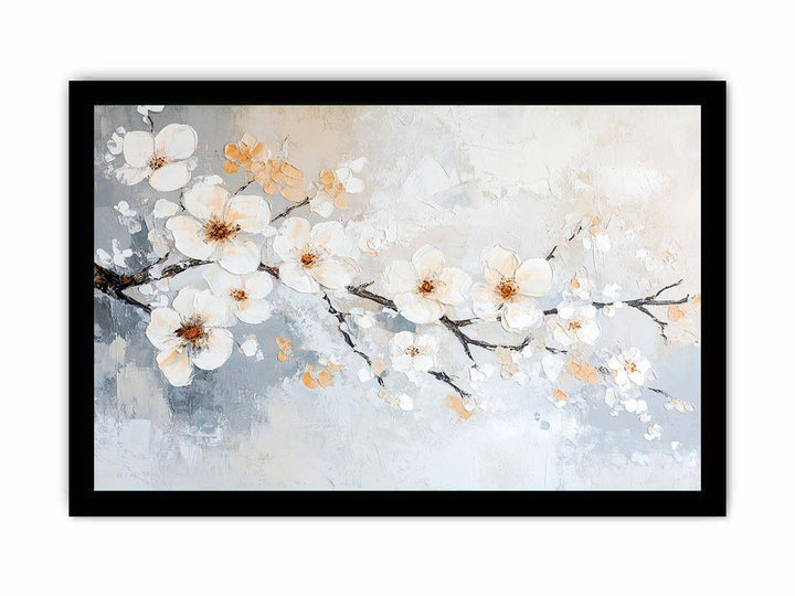 White Flowers Canvas Painting 