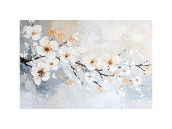 White Flowers Oil Painting