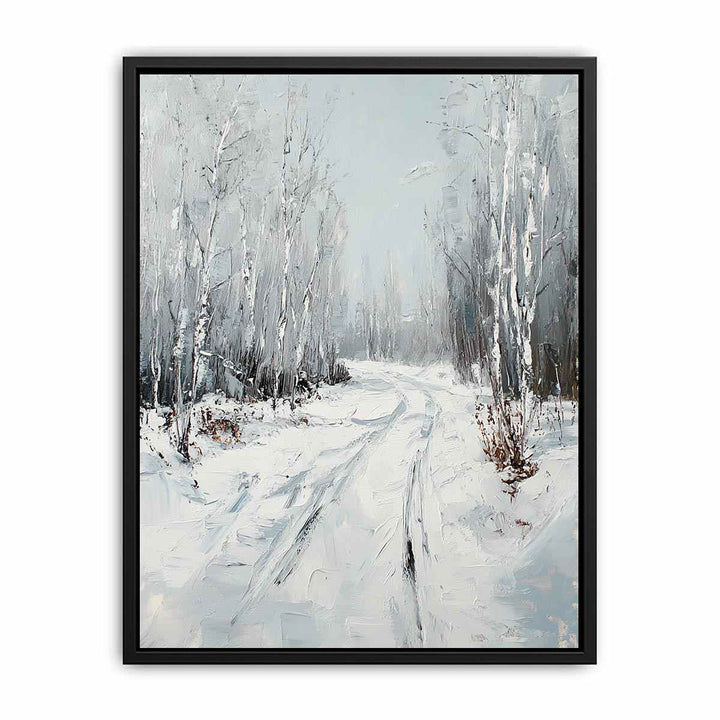 Snow Path Canvas Painting 