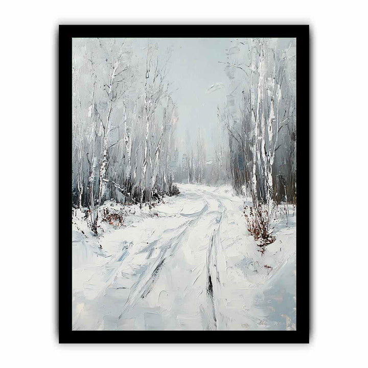 Snow Path Canvas Painting 