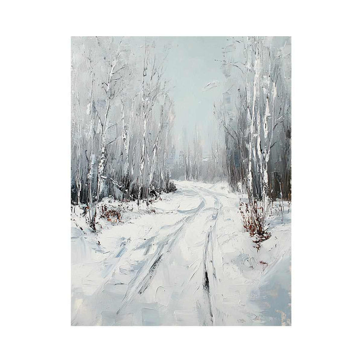 Snow Path Oil Painting 