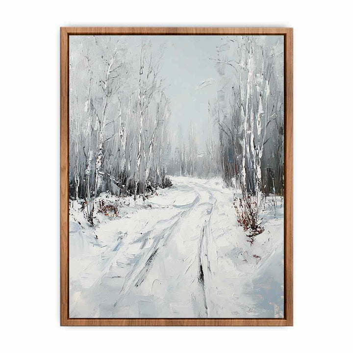 Snow Path Canvas Painting 