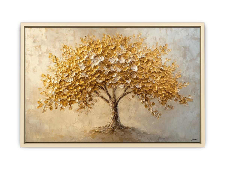 Golden Tree Canvas Painting 