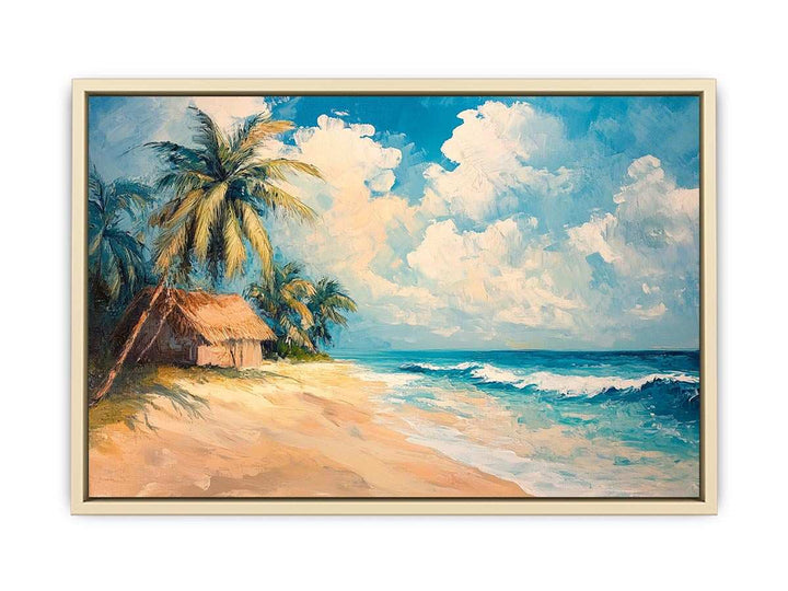 Retro Beach Canvas Painting 