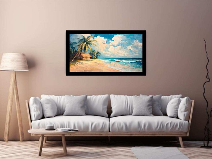 Retro Beach Canvas Painting 