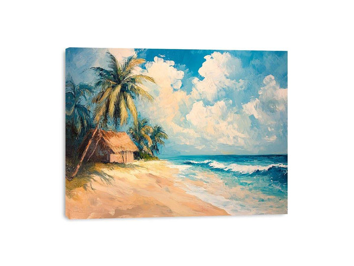 Retro Beach Canvas Painting 