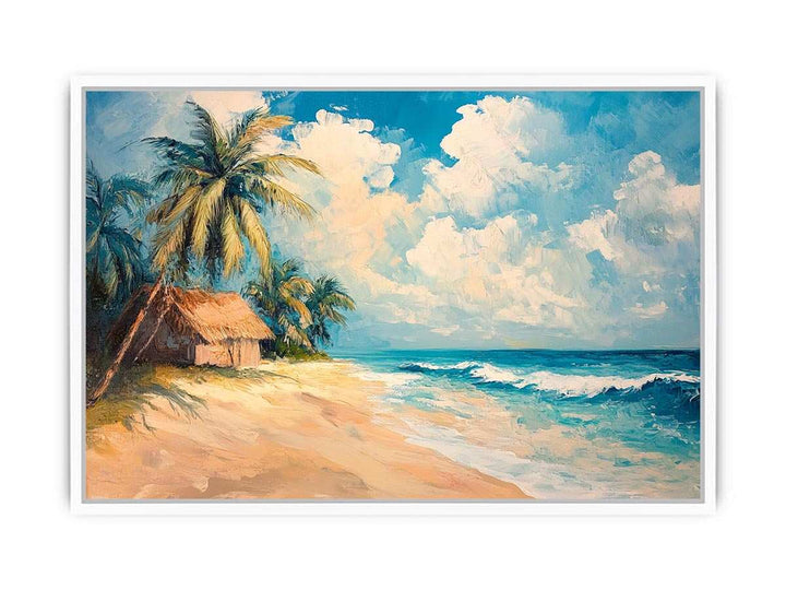 Retro Beach Canvas Painting 