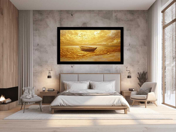 Gold Boat Painting 