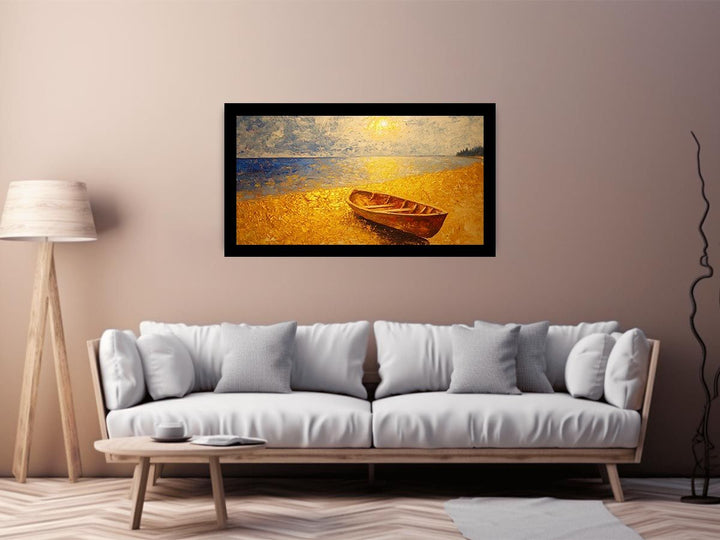 Golden Beach Canvas Painting 