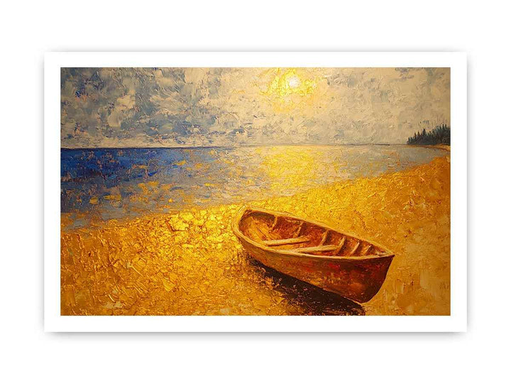 Golden Beach Canvas Painting 