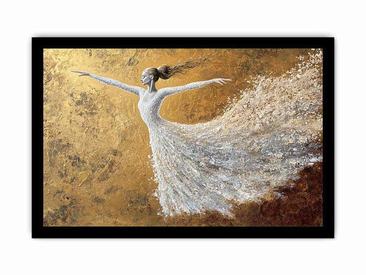 White Ballerina Canvas Painting 