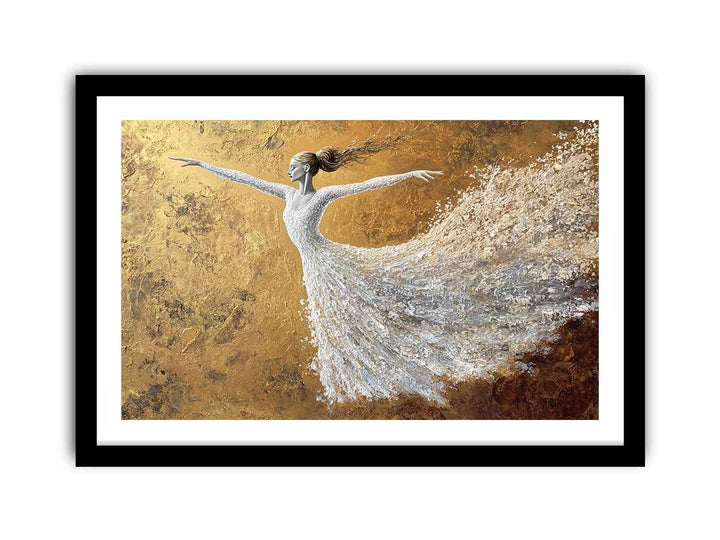 White Ballerina Canvas Painting 