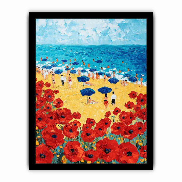 The Scarlet Coastline Canvas Painting 