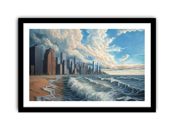 New York Coastline Canvas Painting 