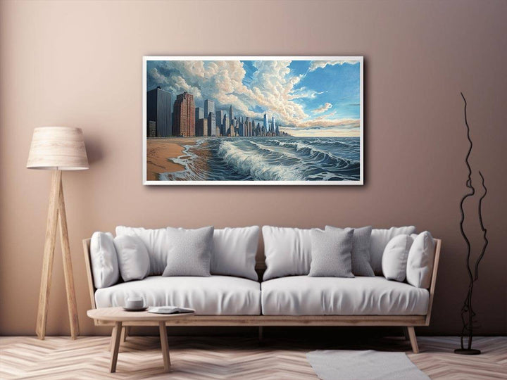 New York Coastline Canvas Painting 