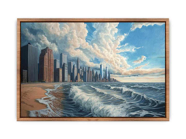 New York Coastline Canvas Painting 