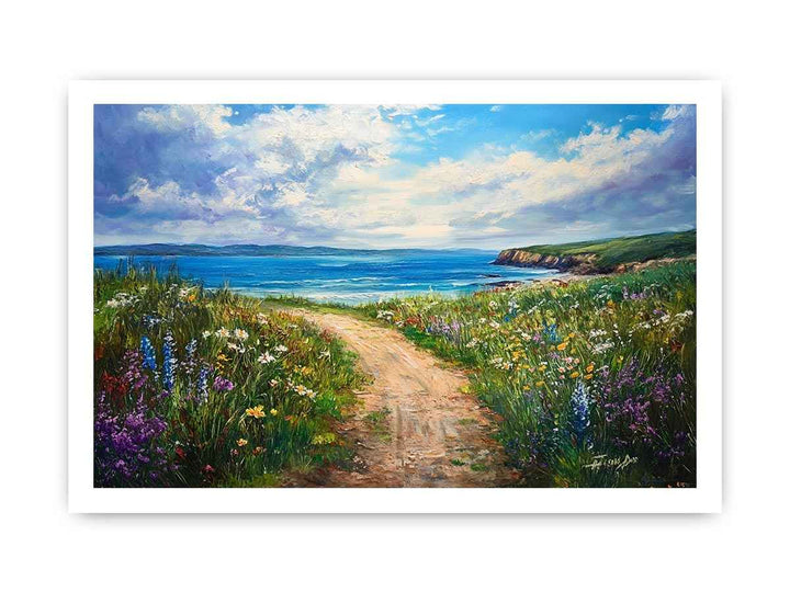 Beach Path Canvas Painting 