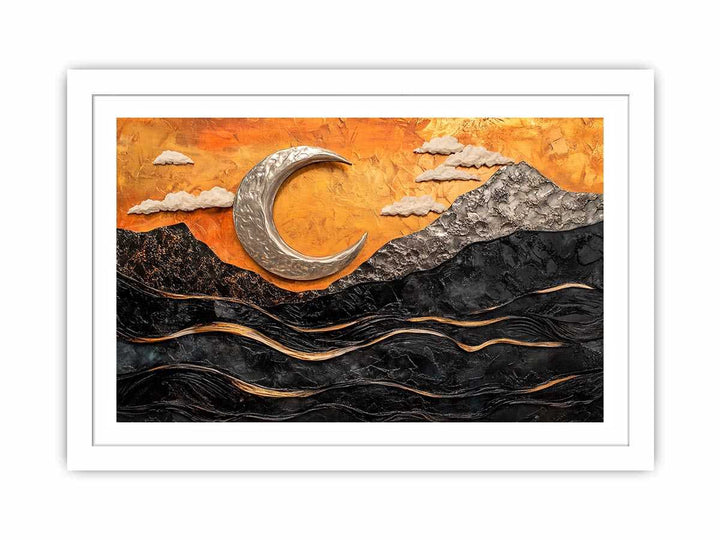 Golden Moon Canvas Painting 