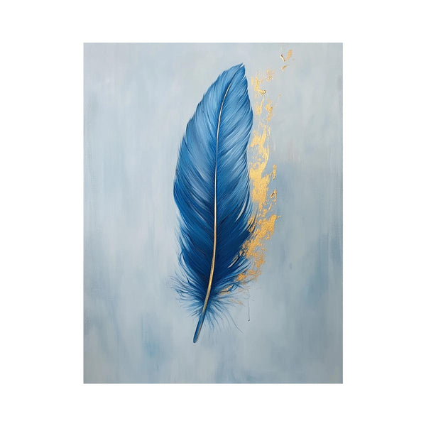 Blue Feather Oil Painting