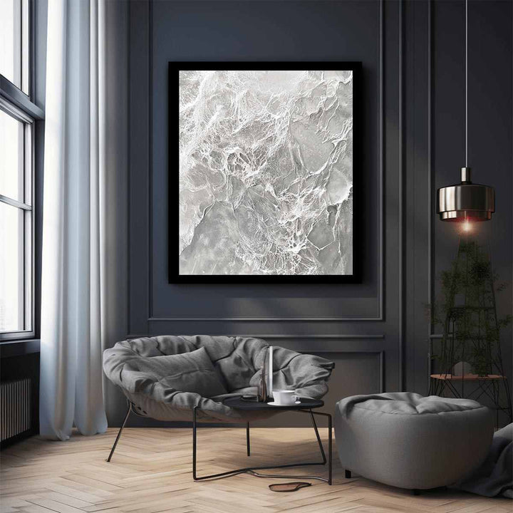 Silver Abstract Canvas Painting 