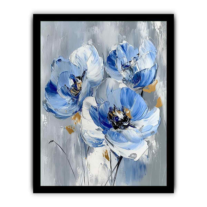 Blue Flowers Canvas Painting 