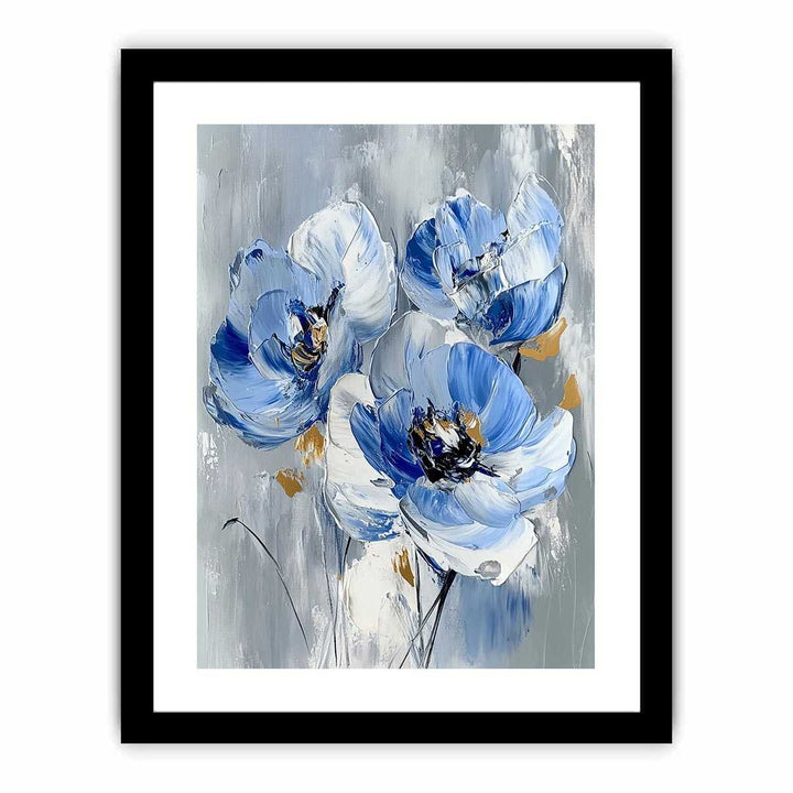 Blue Flowers Canvas Painting 