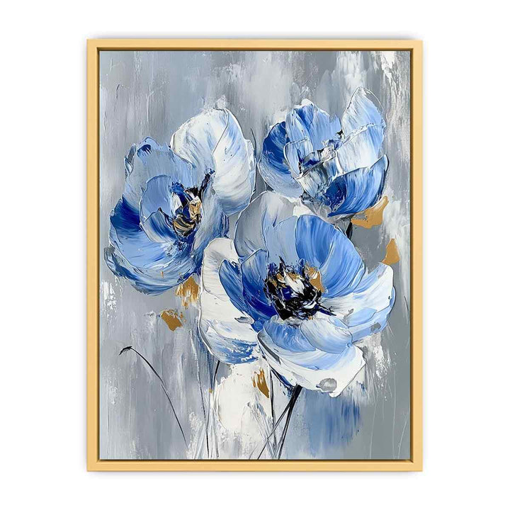 Blue Flowers Canvas Painting 