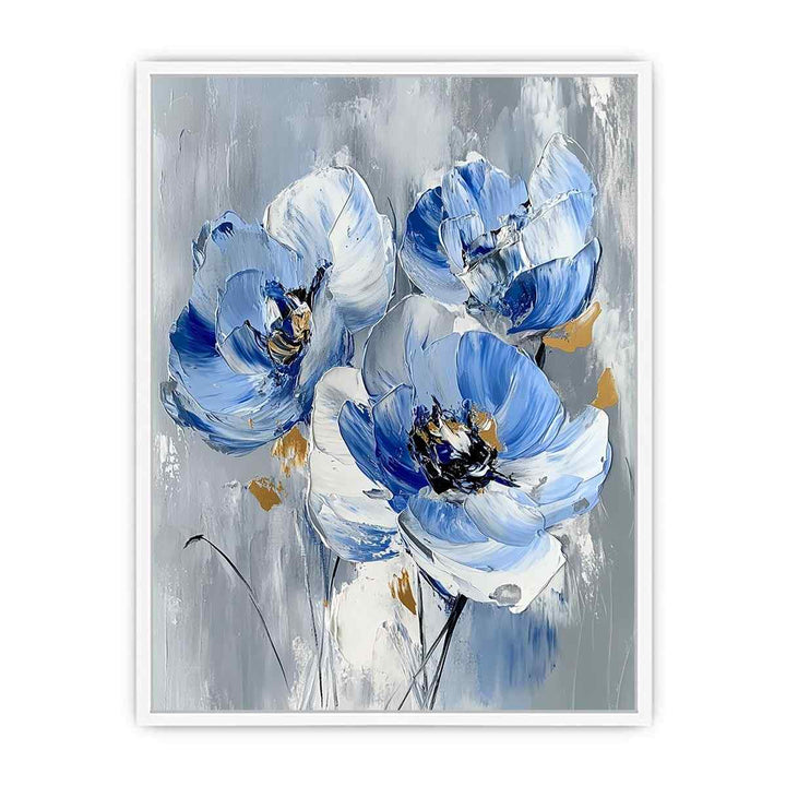 Blue Flowers Canvas Painting 