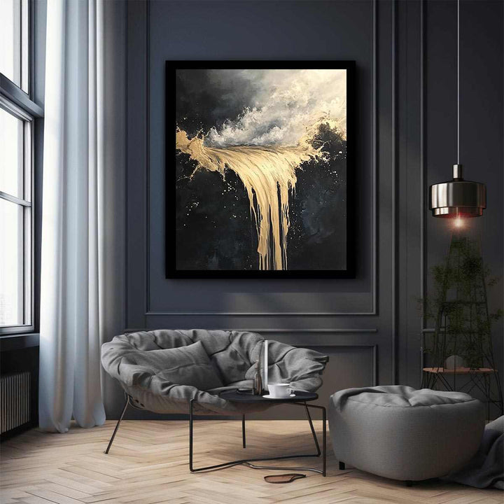 Gold Flow Canvas Painting 