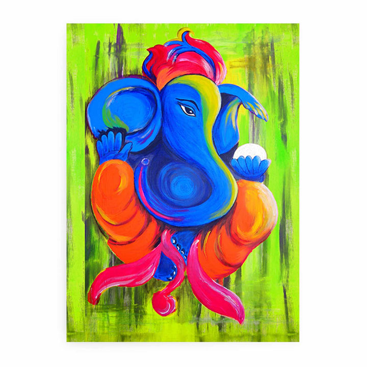 Ganesha Green Painting