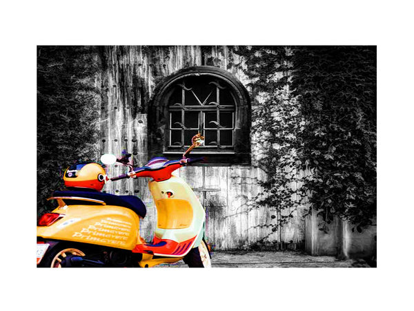 Vespa at Door Painitng 